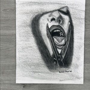 Monochrome Expressionist Art Print